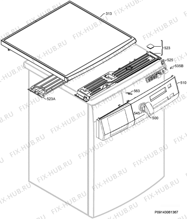 Взрыв-схема стиральной машины Aeg Electrolux L74950M3 - Схема узла Command panel 037